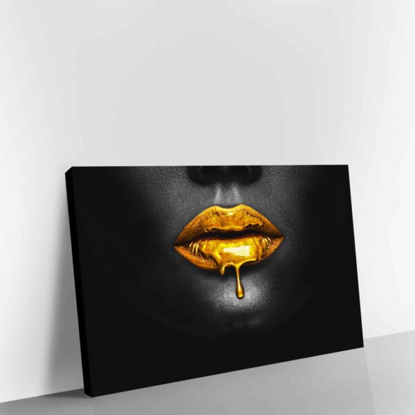 golden lips schilderij